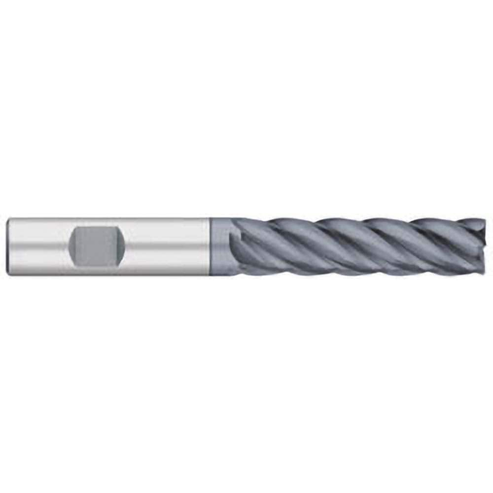 Corner Radius End Mill: 1″ Dia, 2-1/4″ LOC, 0.06″ Radius, 5 Flutes, Solid Carbide 5″ OAL, 1″ Shank Dia, 38 ° Helix, AlCromax Coated, Corner Radius End, Centercutting