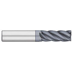 Corner Radius End Mill: 3/8″ Dia, 1″ LOC, 1/64″ Radius, 5 Flutes, Solid Carbide 2-1/2″ OAL, 3/8″ Shank Dia, 38 ° Helix, AlCromax Coated, Corner Radius End, Centercutting