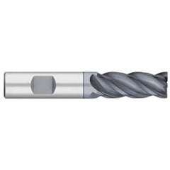 Corner Radius End Mill: 1″ Dia, 2″ LOC, 0.03″ Radius, 4 Flutes, Solid Carbide 4″ OAL, 1″ Shank Dia, 38 ° Helix, AlCromax Coated, Corner Radius End, Centercutting