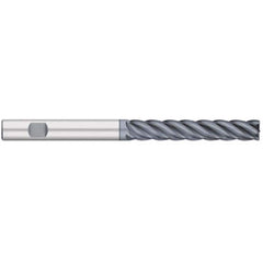 Corner Radius End Mill: 5/8″ Dia, 3″ LOC, 0.03″ Radius, 5 Flutes, Solid Carbide 6″ OAL, 5/8″ Shank Dia, 38 ° Helix, AlCromax Coated, Corner Radius End, Centercutting