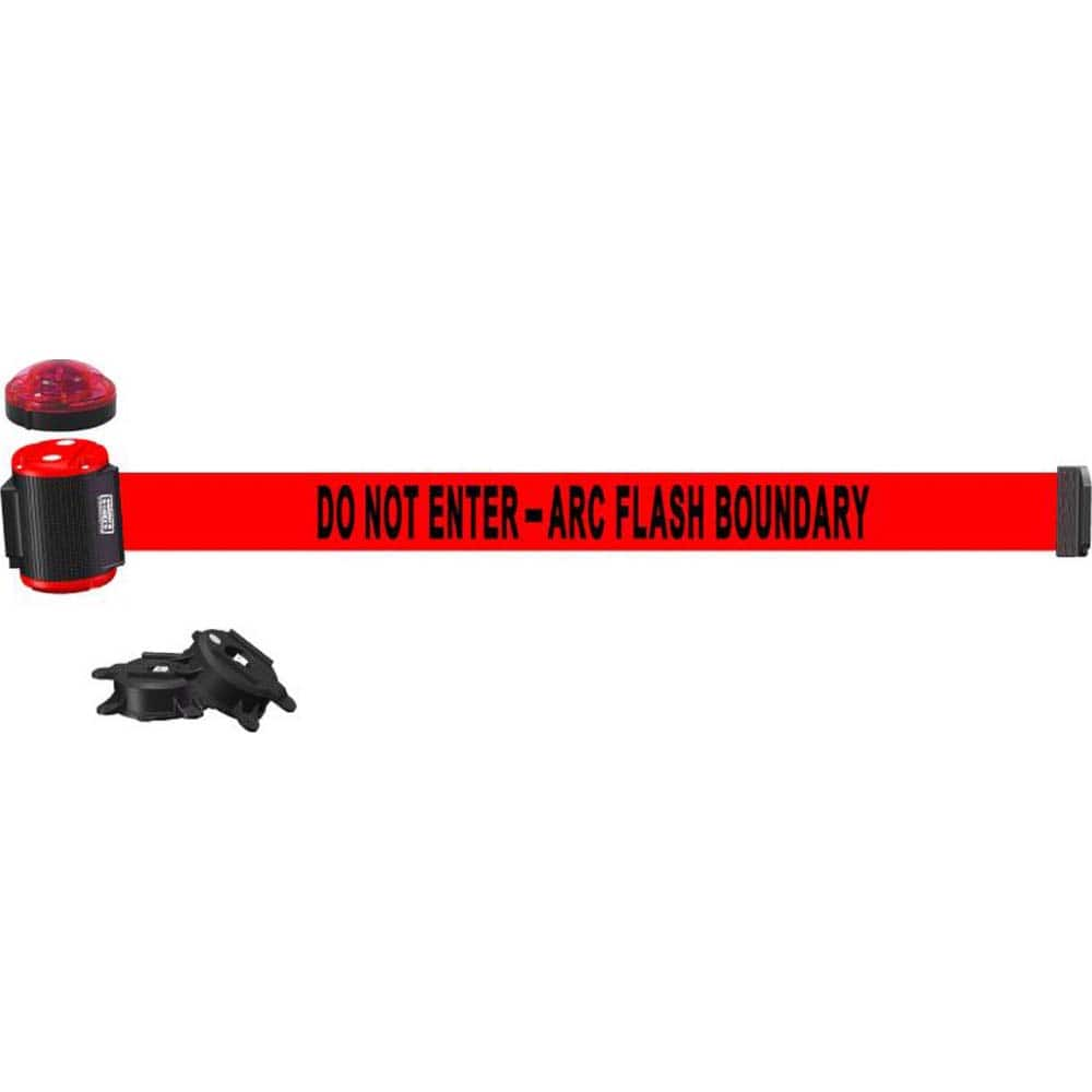 Banner Stakes - Barrier Parts & Accessories; Type: Magnetic Wall Mount Barrier ; Color: Black; Red ; Length (Inch): 180 ; Length (Feet): 15.000 ; Width (Inch): 2 1/2 ; Finish/Coating: Polyester Finish - Exact Industrial Supply