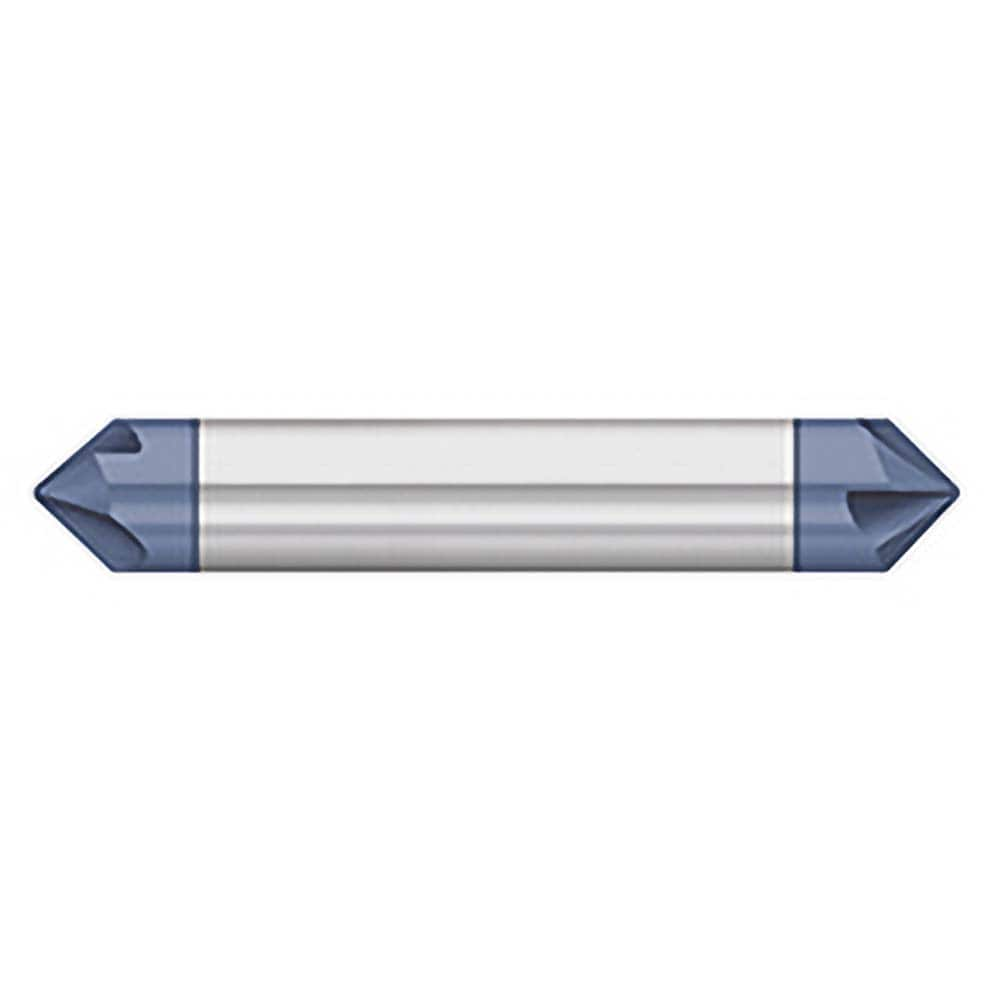 Titan USA - Chamfer Mills; Cutter Head Diameter (Inch): 3/8 ; Included Angle B: 40 ; Included Angle A: 100 ; Chamfer Mill Material: Solid Carbide ; Chamfer Mill Finish/Coating: AlTiN ; Overall Length (Inch): 2-1/2 - Exact Industrial Supply