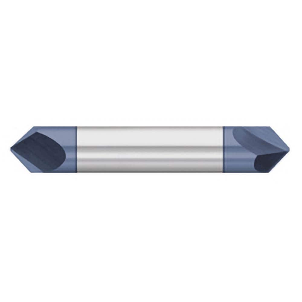 Titan USA - Chamfer Mills; Cutter Head Diameter (Inch): 1/4 ; Included Angle B: 45 ; Included Angle A: 90 ; Chamfer Mill Material: Solid Carbide ; Chamfer Mill Finish/Coating: AlTiN ; Overall Length (Inch): 2-1/2 - Exact Industrial Supply