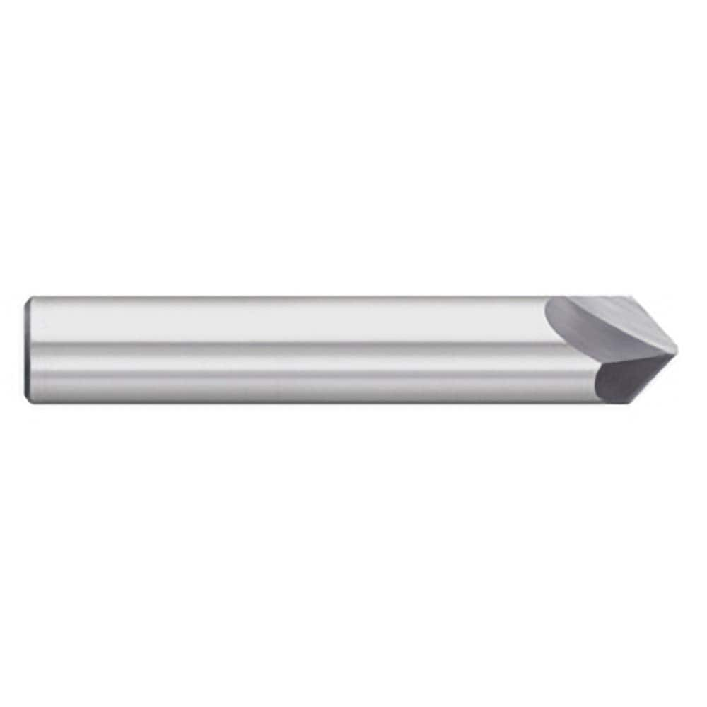 Titan USA - Chamfer Mills; Cutter Head Diameter (Inch): 5/16 ; Included Angle B: 49 ; Included Angle A: 82 ; Chamfer Mill Material: Solid Carbide ; Chamfer Mill Finish/Coating: Uncoated ; Overall Length (Inch): 2-1/2 - Exact Industrial Supply