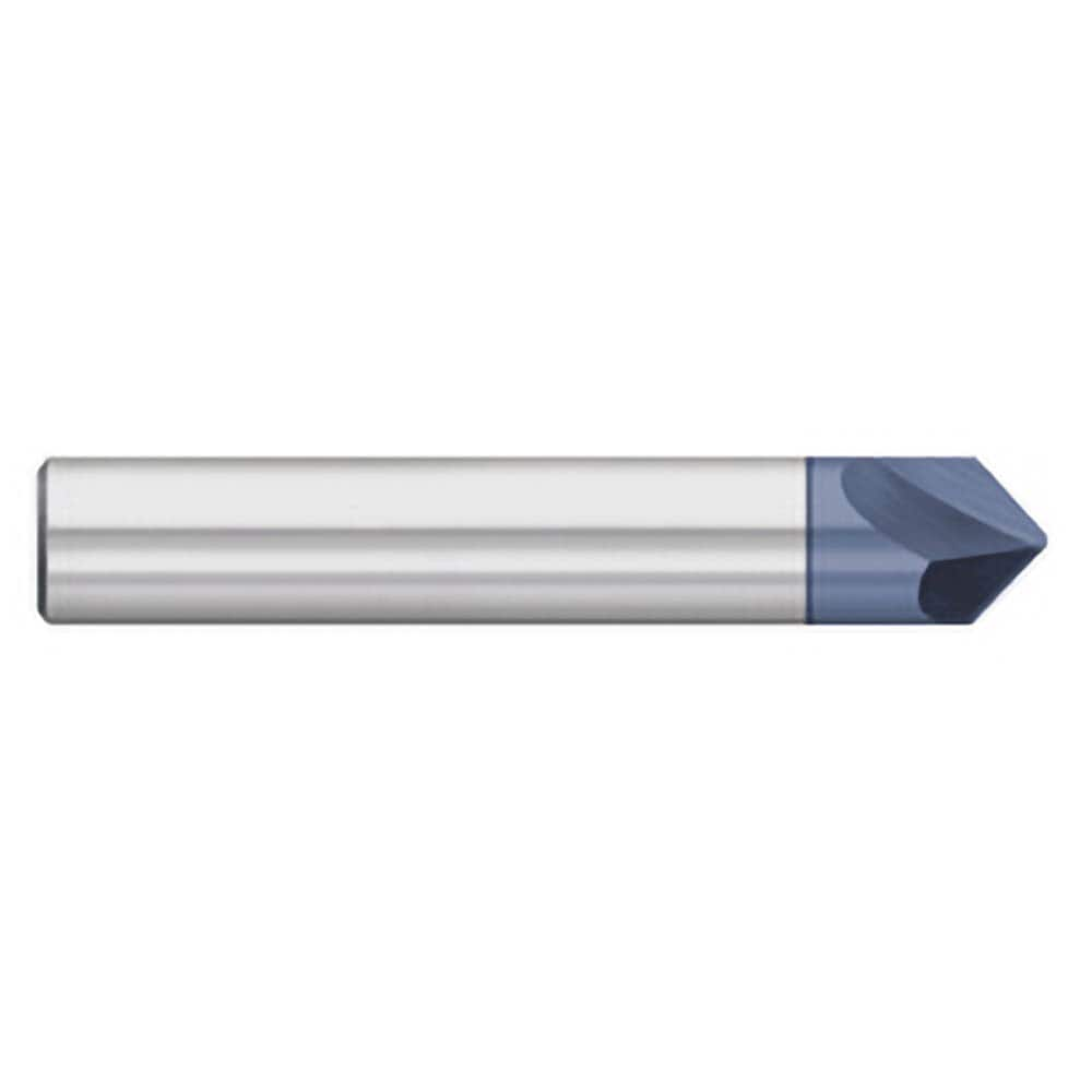 Titan USA - Chamfer Mills; Cutter Head Diameter (Inch): 5/16 ; Included Angle B: 49 ; Included Angle A: 82 ; Chamfer Mill Material: Solid Carbide ; Chamfer Mill Finish/Coating: AlTiN ; Overall Length (Inch): 2-1/2 - Exact Industrial Supply