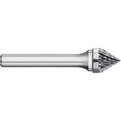 Titan USA - Burrs; Head Shape: Taper ; Industry Specification: SJ-7 ; Tooth Style: Double Cut ; Cutting Diameter (Inch): 3/4 ; Cutting Diameter (Decimal Inch): 0.7500 ; Shank Diameter (Inch): 1/4 - Exact Industrial Supply