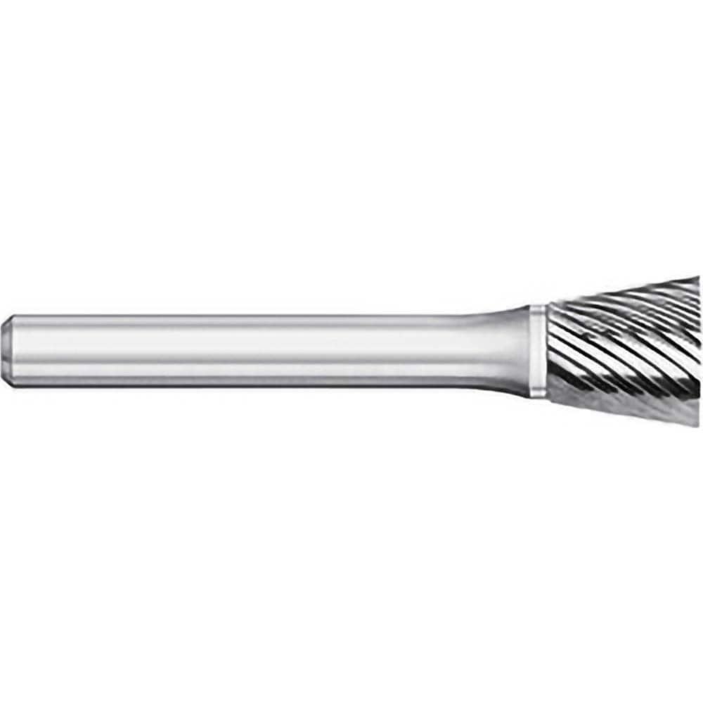 Titan USA - Burrs; Head Shape: Inverted Taper ; Industry Specification: SN-42 ; Tooth Style: Single Cut ; Cutting Diameter (Inch): 1/8 ; Cutting Diameter (Decimal Inch): 0.1250 ; Shank Diameter (Inch): 1/8 - Exact Industrial Supply