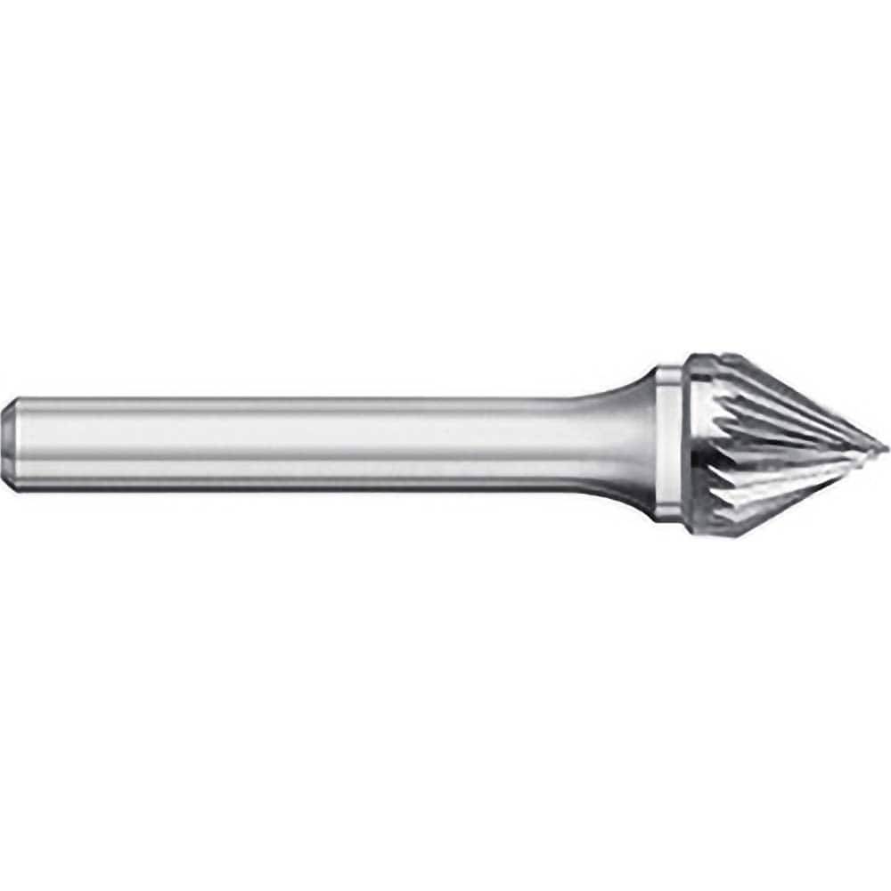 Titan USA - Burrs; Head Shape: Taper ; Industry Specification: SJ-5 ; Tooth Style: Single Cut ; Cutting Diameter (Inch): 1/2 ; Cutting Diameter (Decimal Inch): 0.5000 ; Shank Diameter (Inch): 1/4 - Exact Industrial Supply