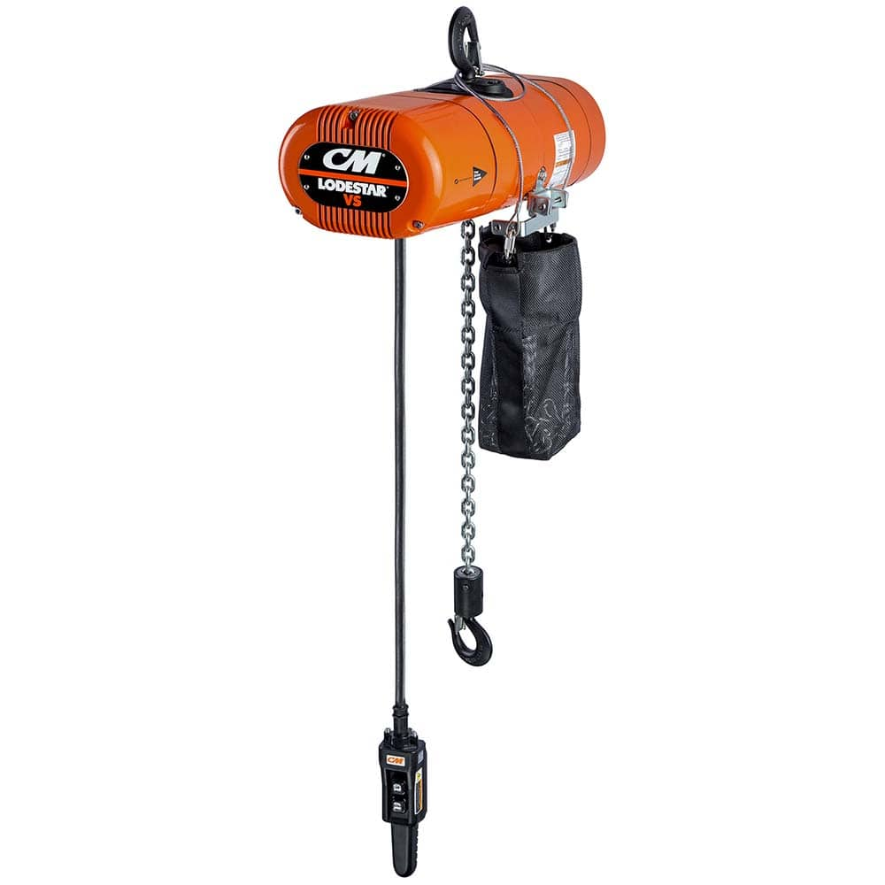 CM - Electric Hoists; Type: Electric Chain Hoist ; Load Capacity (Ton): 2 ; Load Capacity (Lb.): 4000.000 ; Lifting Speed in Ft/Min: 8 ; Maximum Lift Distance (Feet): 10 ; Lift Speed Type: Three - Exact Industrial Supply