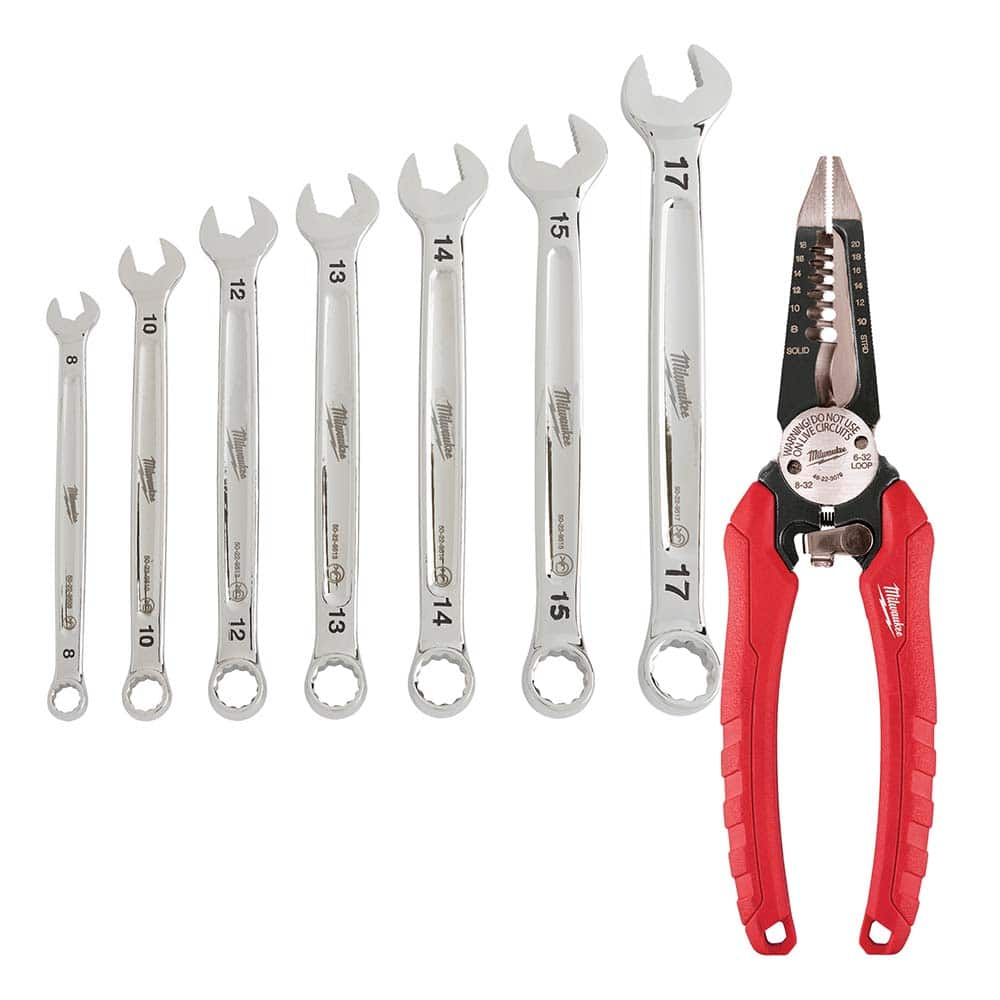 Wrench Set: 7 Pc, Metric Chrome-Plated