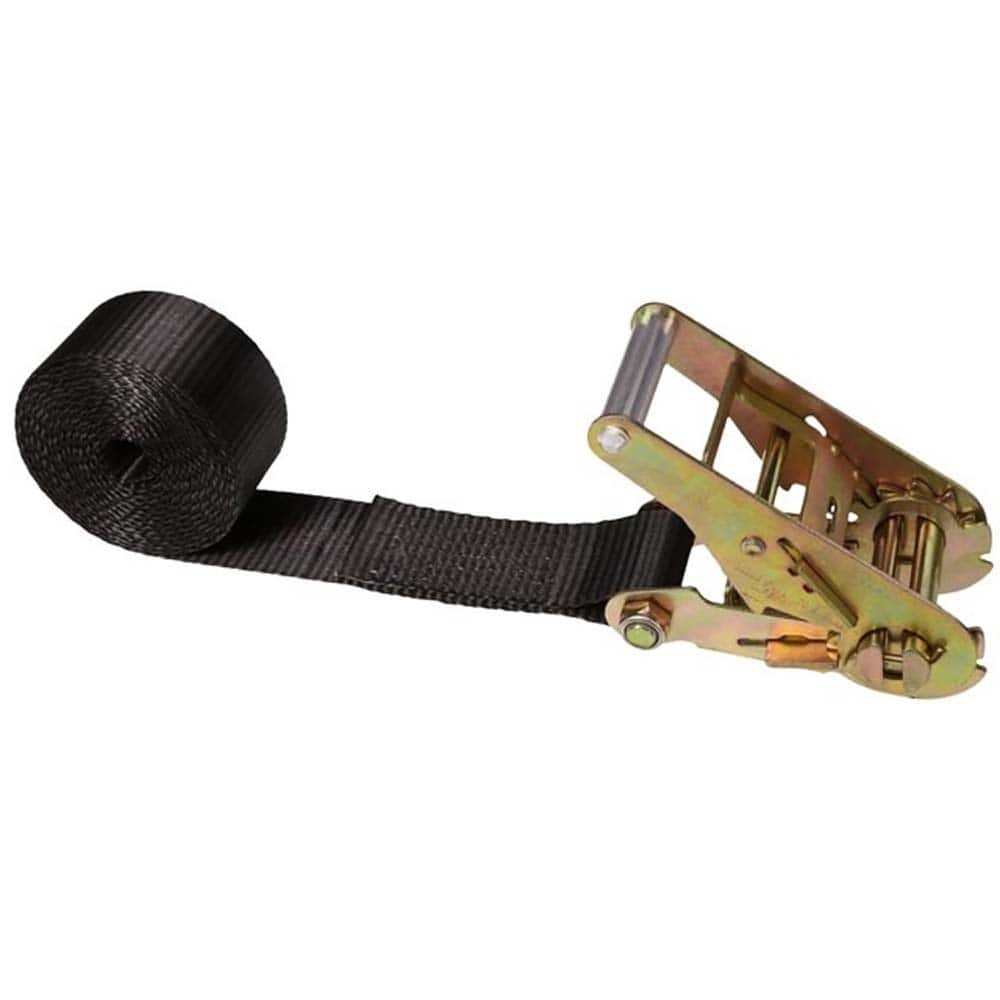 US Cargo Control - Slings & Tiedowns (Load-Rated); Type: Ratchet Tie Down ; Length (Feet): 10 ; Basket Capacity (Lb.): 3333 ; Material: Polyester ; Color: Black - Exact Industrial Supply