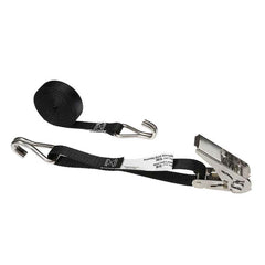 US Cargo Control - Slings & Tiedowns (Load-Rated); Type: Ratchet Tie Down ; Length (Feet): 10 ; Basket Capacity (Lb.): 500 ; Material: Polyester ; Color: Black - Exact Industrial Supply