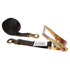 US Cargo Control - Slings & Tiedowns (Load-Rated); Type: Ratchet Tie Down ; Length (Feet): 27 ; Basket Capacity (Lb.): 2000 ; Material: Polyester ; Color: Black - Exact Industrial Supply