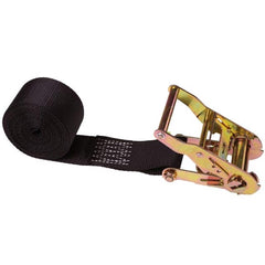 US Cargo Control - Slings & Tiedowns (Load-Rated); Type: Ratchet Tie Down ; Length (Feet): 10 ; Basket Capacity (Lb.): 1467 ; Material: Polyester ; Color: Black - Exact Industrial Supply