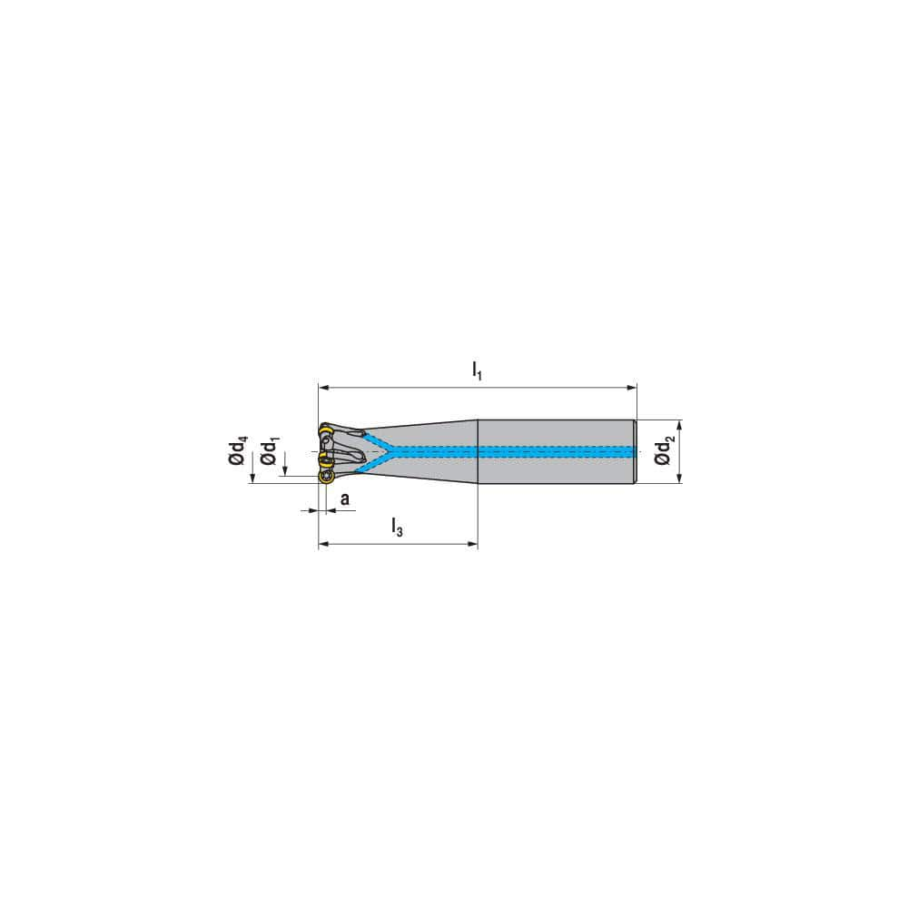 Indexable Ball Nose End Mills; Milling Diameter: 32.00 mm; Maximum Depth Of Cut: 6.00 mm; Maximum Ramping Angle: 4.0; Shank Diameter: 32.00 mm; Shank Type: Cylindrical; Compatible Insert Style: RPHX; RPNX; Compatible Insert Size Code: RP.X 1204..; Toolhol