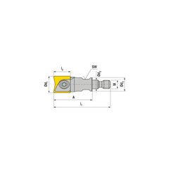 Indexable Ball Nose End Mills; Milling Diameter: 12.00 mm; Maximum Depth Of Cut: 14.00 mm; Shank Diameter: 6.50 mm; Shank Type: Modular; Compatible Insert Style: XOHX; Compatible Insert Size Code: XO.X 12..; Toolholder Style: Carbide Shank; Series: K 2005