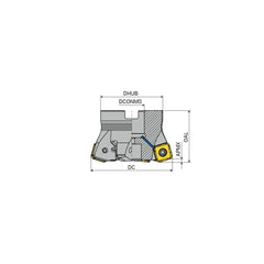 Indexable High-Feed Face Mills; Minimum Cutting Diameter: 40.00 mm; Maximum Cutting Diameter: 50.00 mm; Maximum Depth Of Cut: 2.60 mm; Arbor Hole Diameter (mm): 22.00; Compatible Insert Size Code: SOHU 1204..; Maximum Ramping Angle: 1.5; Series: A271-12;