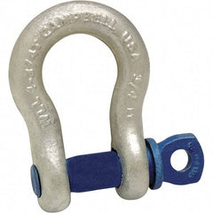 Campbell - 7/8" Nominal Chain Size, 6.5 Ton Carbon Steel Screw Anchor Shackle - 1" Pin Diam, 1-7/16" Wide Inside Jaw, 2-1/16" Inside Width, 2" Max Body Thickness - Makers Industrial Supply