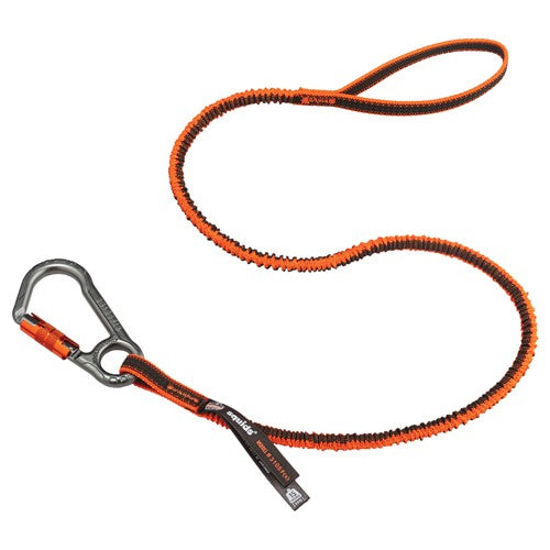 3108F Standard Orange Tool Lanyard Single Locking Carabiner - 15Lbs - Makers Industrial Supply