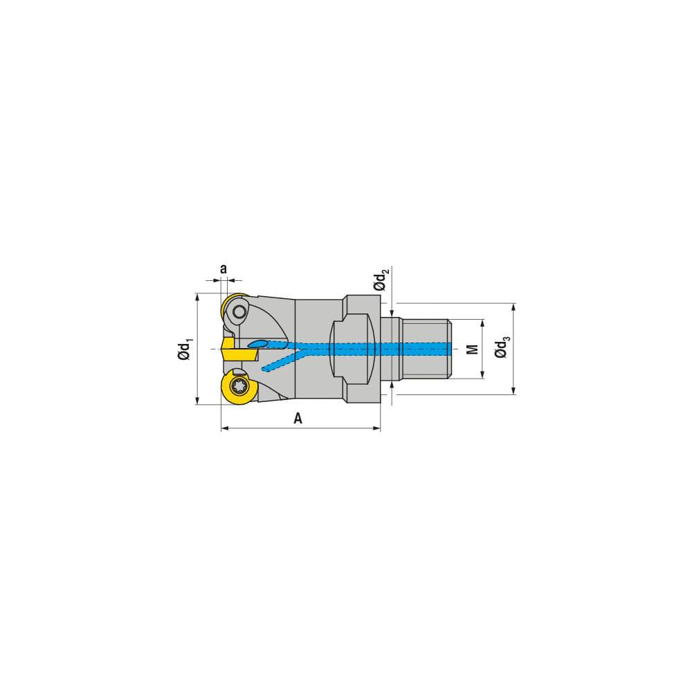 Indexable Ball Nose End Mills; Milling Diameter: 25.00 mm; Maximum Depth Of Cut: 1.50 mm; Maximum Ramping Angle: 0.0; Shank Diameter: 25.00 mm; Shank Type: Modular; Compatible Insert Style: RDEX; RDHX; Compatible Insert Size Code: RD.X 07T1..; Toolholder