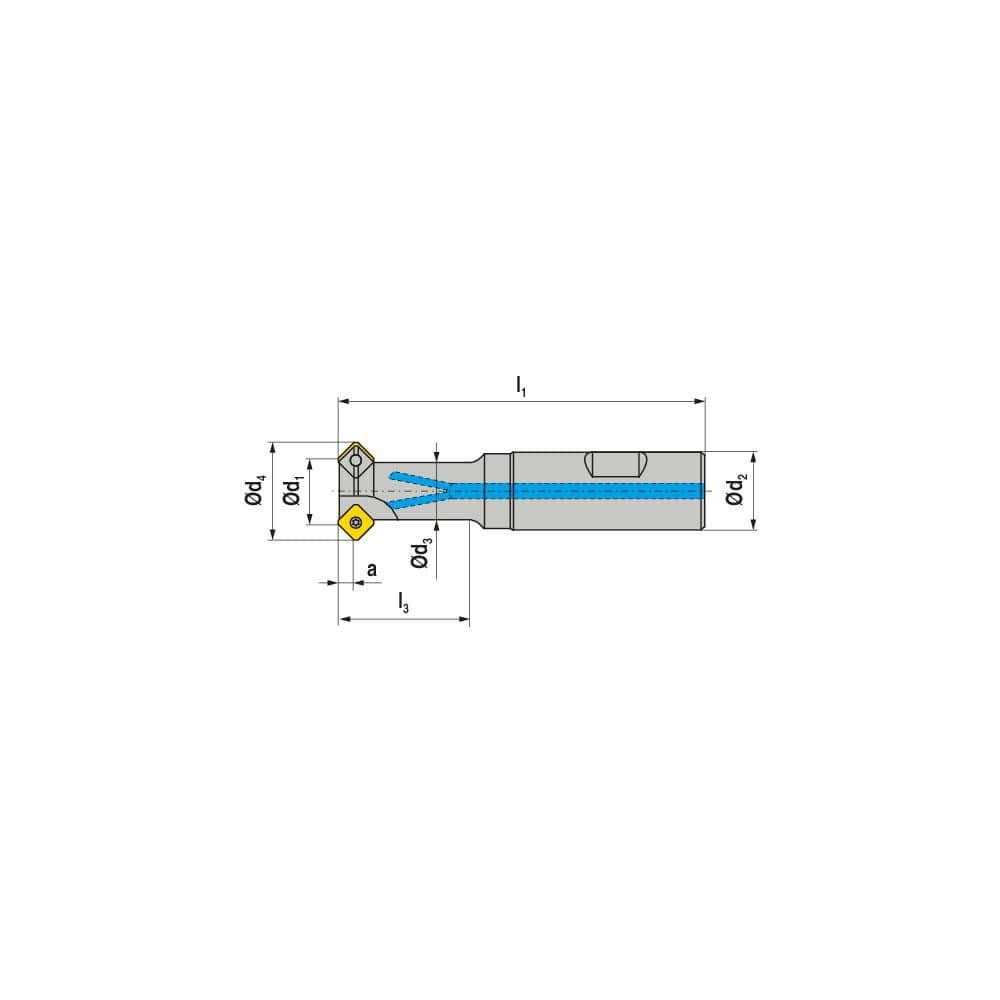 Indexable Chamfer & Angle End Mills; Minimum Cutting Diameter (mm): 25.00; Maximum Cutting Diameter (mm): 33.40; Lead Angle: 45; Maximum Depth of Cut (mm): 4.00; Compatible Insert Size Code: SD.. 0903..; Shank Type: Weldon Flat; Shank Diameter (Inch): 25;