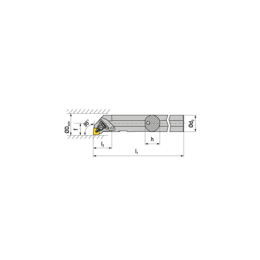 Indexable Boring Bar:  A40T DCLNR 12,  50.00 mm Min Bore,  40.00 mm Shank Dia,  95.00&deg N/A Steel 300.0000″ OAL,  Clamp,