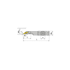 Indexable Boring Bar:  A16M SVJCR 11,  22.00 mm Min Bore,  16.00 mm Shank Dia,  93.00&deg N/A Steel 150.0000″ OAL,  Screw Clamping,