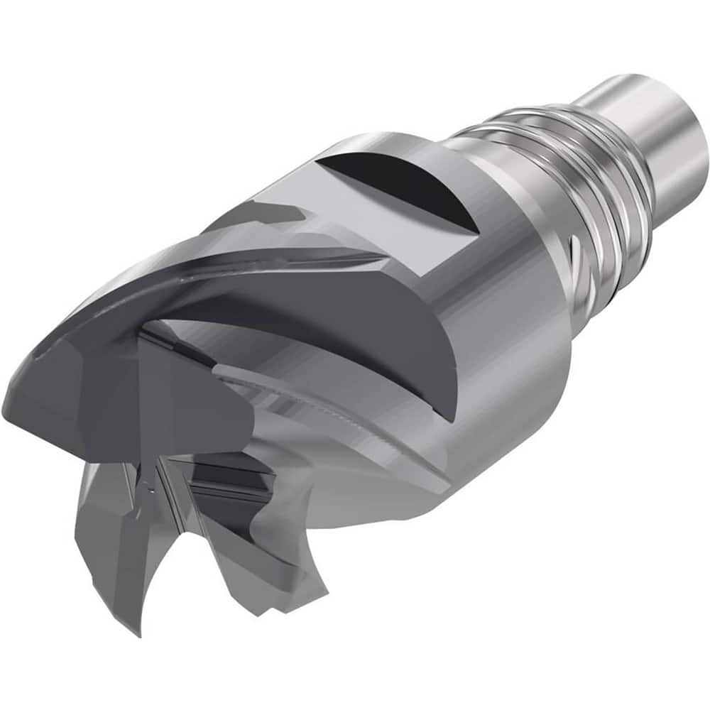 Corner Radius & Corner Chamfer End Mill Heads; Mill Diameter (mm): 12.00; Mill Diameter (Decimal Inch): 0.4724; Length of Cut (mm): 6.6000; Connection Type: E12; Overall Length (mm): 28.2000; Centercutting: Yes; Corner Radius (mm): 0.50; Minimum Helix Ang