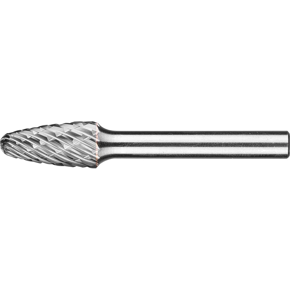 PFERD - SF-3, 3/8" Cut Diam, 1/4" Shank Diam, Carbide End Cut Tree with Radius End Burr - Exact Industrial Supply