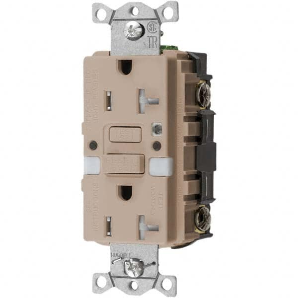 Hubbell Wiring Device-Kellems - GFCI Receptacles Grade: Commercial Color: Almond - Makers Industrial Supply