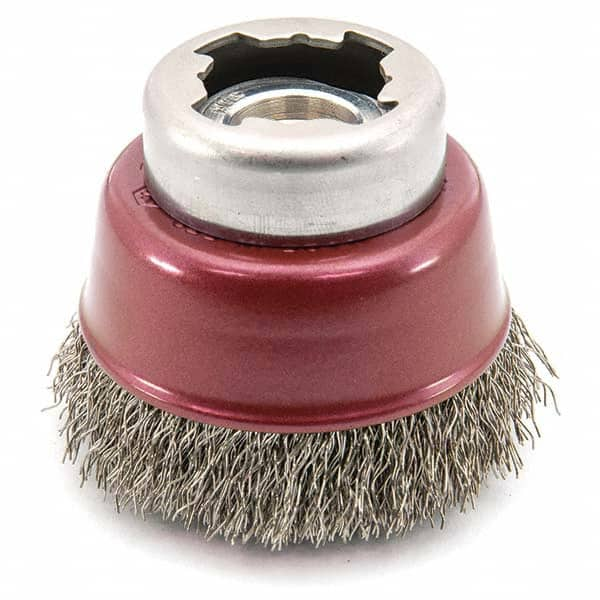 Osborn - 2-1/2" Diam 5/8-11 Threaded Arbor Steel Fill Cup Brush - Makers Industrial Supply