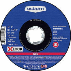 Osborn - 5 x 0.045, 7/8" Hole 60 Grit Aluminum Oxide Cutoff Wheel - Makers Industrial Supply