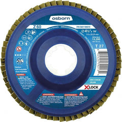 Osborn - 4-1/2" 60 Grit 5/8-11 Center Hole Type 27 Zirconia Alumina Flap Disc - Makers Industrial Supply