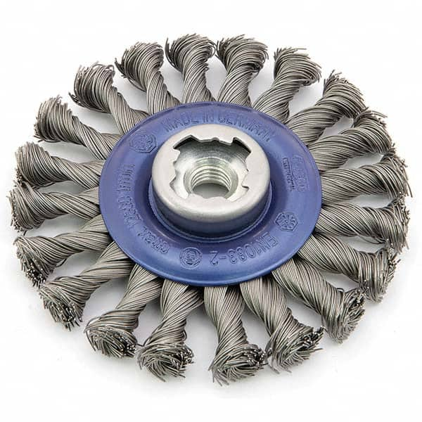 Osborn - 5" OD, 5/8-11 Arbor Hole, Knotted Stainless Steel Wheel Brush - Makers Industrial Supply