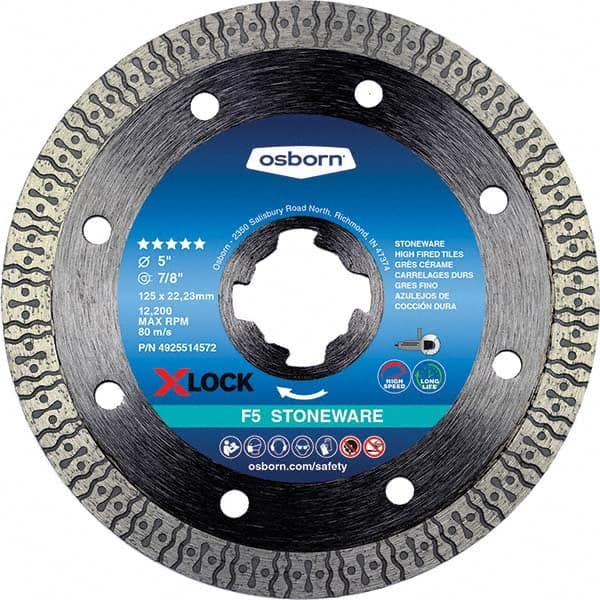 Osborn - 5 x 0.09, 7/8" Hole Diamond Cutoff Wheel - Makers Industrial Supply