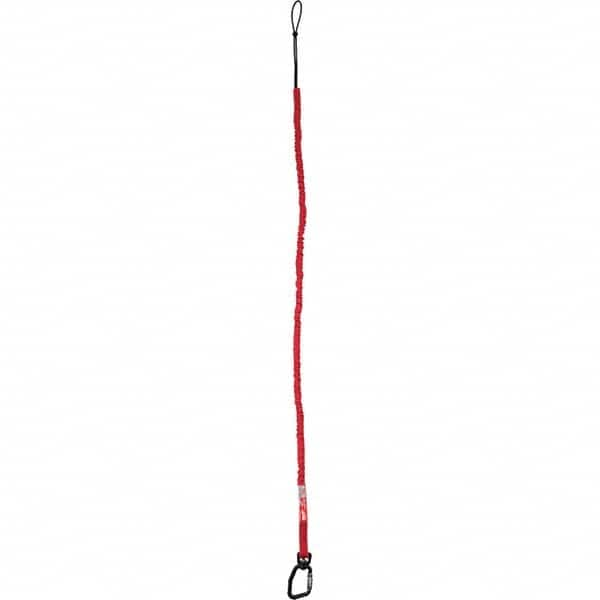 Milwaukee Tool - Tool Holding Accessories; Type: Tool Lanyard ; Connection Type: Carabiner ; Length: 54.40 ; Length (Decimal Inch): 54.40 ; Additional Info: 10lb Extended Reach Locking Tool Lanyard ; Color: Red - Exact Industrial Supply