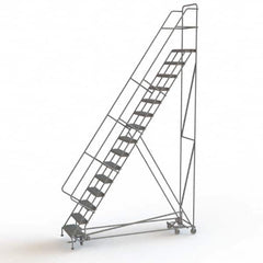 TRI-ARC - Rolling & Wall Mounted Ladders & Platforms Type: All-Directional Ladder Style: Forward Descent 50 Degree Incline - Makers Industrial Supply