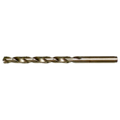 6.50mm RHS / RHC HSS-CO 8% (M42) 135 Degree Split Point Cobalt Heavy Duty Jobber Length Drill - Straw / Gold Oxide - Exact Industrial Supply