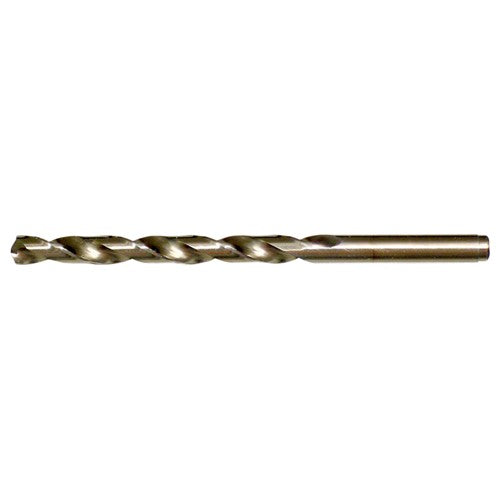 4.00mm RHS / RHC HSS-CO 8% (M42) 135 Degree Split Point Cobalt Heavy Duty Jobber Length Drill - Straw / Gold Oxide - Exact Industrial Supply