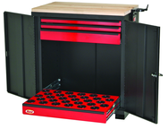 CNC Workstation - Holds 30 Pcs. HSK63A Taper - Black/Red - Makers Industrial Supply