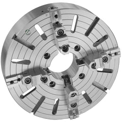 Independent Manual Lathe Chuck: 4-Jaw,  16″ Dia Two-Piece Jaws, Direct & D1-11 Mount, 800 Max RPM