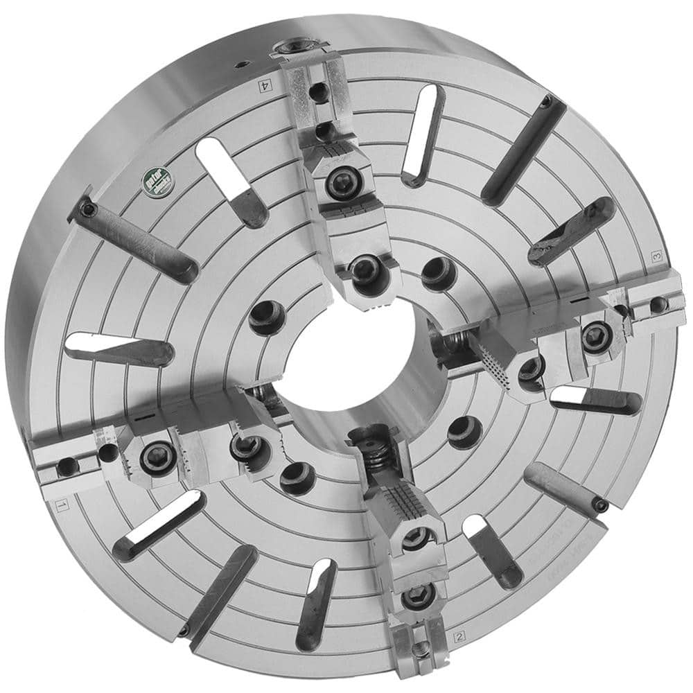 Independent Manual Lathe Chuck: 4-Jaw,  20″ Dia Two-Piece Jaws, Direct & D1-11 Mount, 500 Max RPM