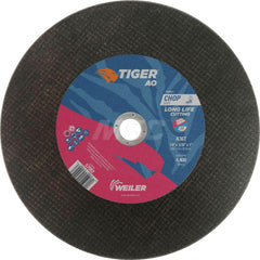 Cut-Off Wheel: Type 1, 14″ Dia, 3/32″ Thick, Aluminum Oxide Reinforced, 36 Grit, 4400 Max RPM, Use with Chop Saws