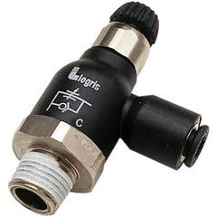 Legris - Speed & Flow Control Valves Valve Type: Compact Meter Out Flow Control Male Thread Size: 1/2 NPT - Makers Industrial Supply