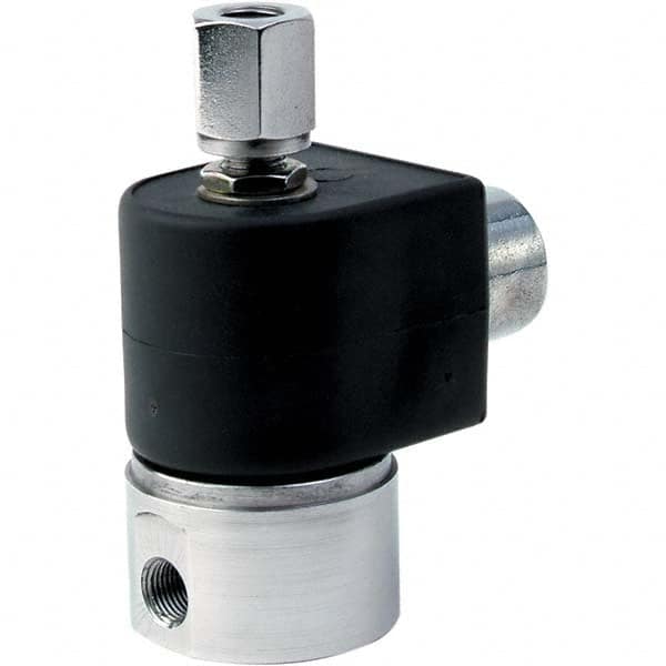 Parker - 120/60 - 110/50 VAC 1/4" NPT Port Stainless Steel Two-Way Direct Acting Solenoid Valve - Makers Industrial Supply