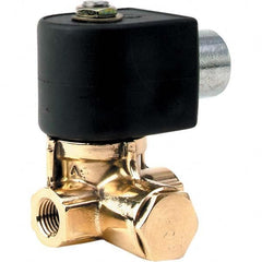 Parker - 120/60 - 110/50 VAC 1/4" NPT Port Brass Two-Way Internally Piloted Diaphragm Solenoid Valve - Makers Industrial Supply