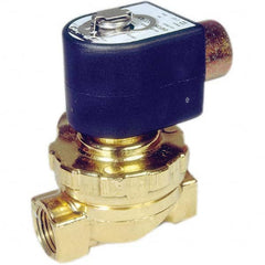 Parker - 24/60 VAC 1/2" NPT Port Brass Two-Way Internally Piloted Diaphragm Solenoid Valve - Makers Industrial Supply