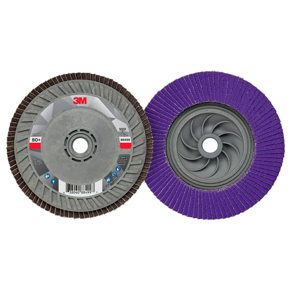 3M - Flap Discs; Abrasive Type: Coated ; Flap Disc Type: Type 29 ; Disc Diameter (Inch): 5 ; Abrasive Material: Ceramic ; Grit: 80 ; Attaching System: Threaded Hole - Exact Industrial Supply