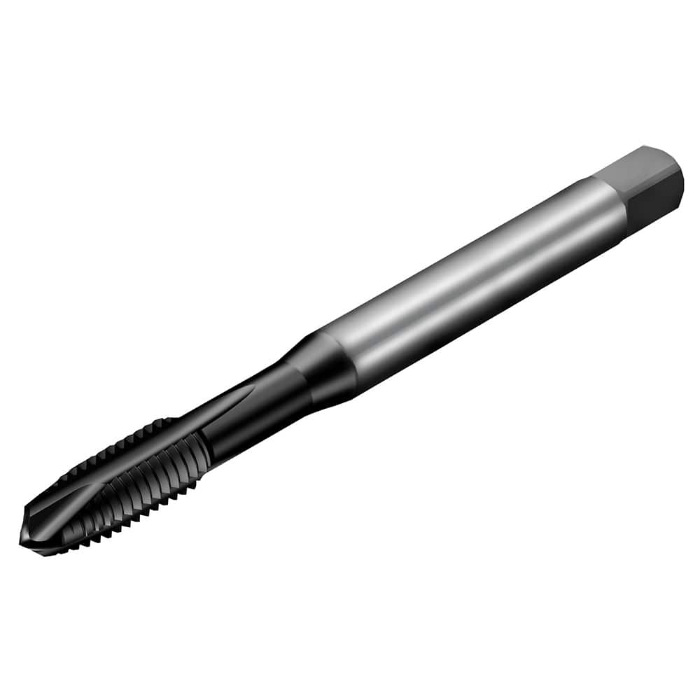 Spiral Point Tap: M6 x 1, JIS B 4430, 3 Flutes, Plug, 6HX, HSS-E-PM, TiAlN Finish 15 mm Thread Length, 62 mm OAL, Right Hand, Series T200