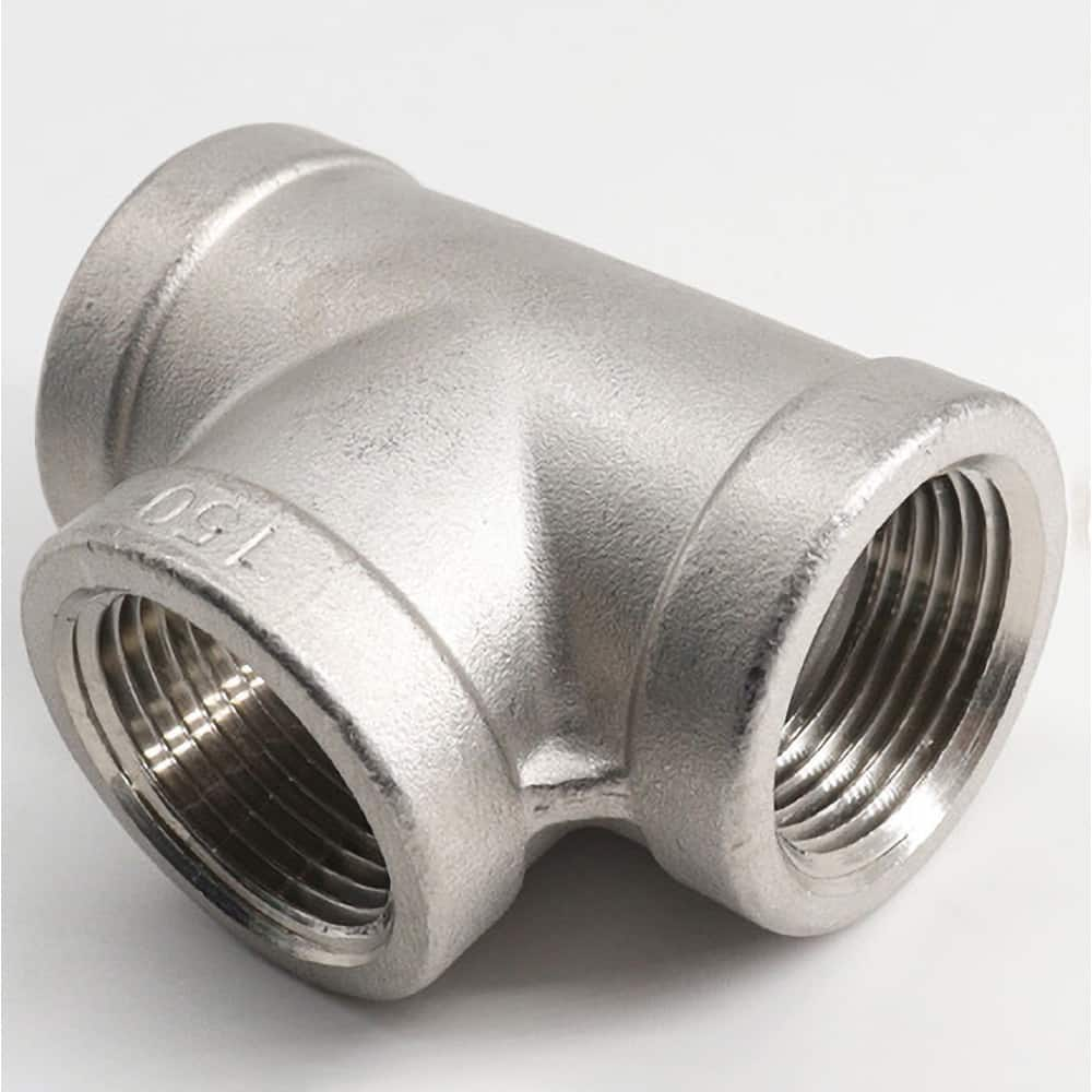 Guardian Worldwide - Stainless Steel Pipe Fittings; Type: Tee ; Fitting Size: 1-1/4 ; End Connections: FNPT x FNPT x FNPT ; Material Grade: 304 ; Pressure Rating (psi): 150 - Exact Industrial Supply